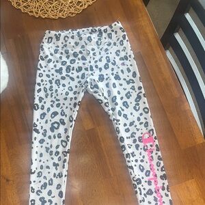 Champion Kids White and Black Leopard Print Leggings